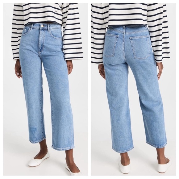 DL1961 Hepburn High Rise Vintage Wide Leg Jeans Reef Light Wash Size 30 - Picture 3 of 12